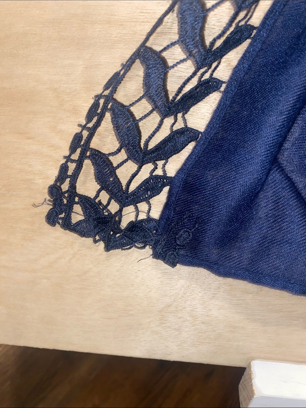 C Navy Blue Crochet-Sleeve Swim Cover-Up - Picture 6 of 9